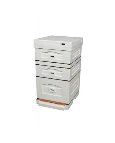 Вулик пінополістирольний Дадан на 10 рамок Lyson з низьким дном нефарбований