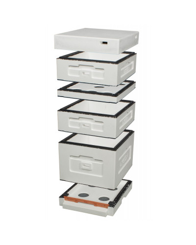 Вулик пінополістирольний Дадан на 10 рамок Lyson з низьким дном нефарбований