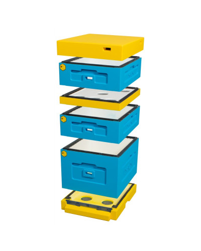 Вулик пінополістирольний Дадан на 10 рамок Lyson з низьким дном фарбований