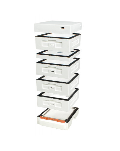 Вулик пінополістирольний Дадан 1/2 на 10 рамок Lyson з гігієнічним дном нефарбований