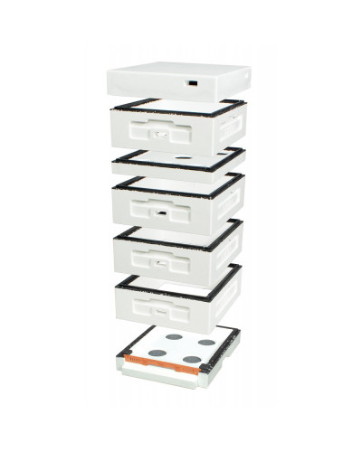 Вулик пінополістирольний Дадан 1/2 на 10 рамок Lyson з низьким дном нефарбований