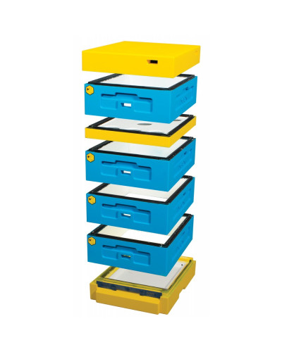 Вулик пінополістирольний Дадан 1/2 на 10 рамок Lyson з високим дном фарбований