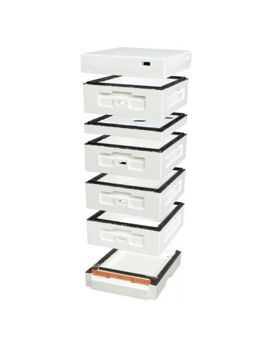 Улей пенополистирольный Дадан 1/2 на 10 рамок Lyson с высоким дном некрашеный