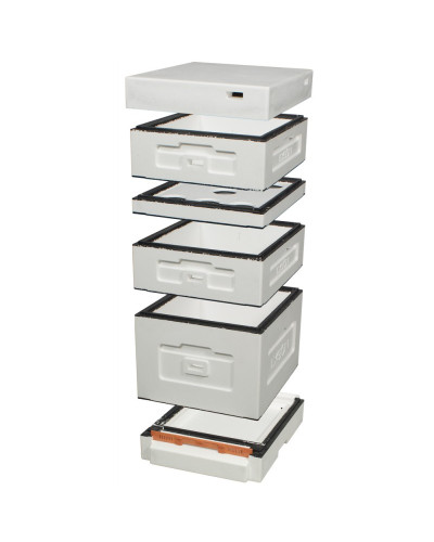 Вулик пінополістирольний Дадан на 10 рамок Lyson з високим дном нефарбований