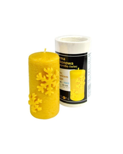 Форма силиконовая для свечей - Ролик со снежинкой (10см)