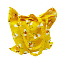 Сумка жовта з бджілками (40см х 42см)