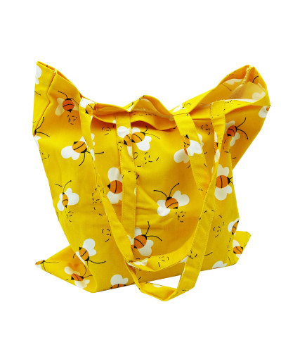 Сумка жовта з бджілками (40см х 42см)