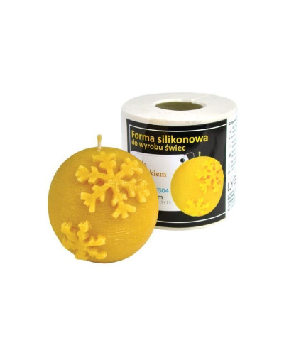 Форма силіконова для свічок - Куля зі сніжинкою