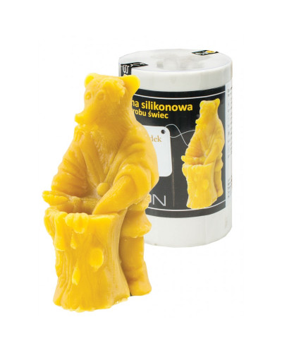 Форма силіконова для свічок - Ведмідь з бочкою великий