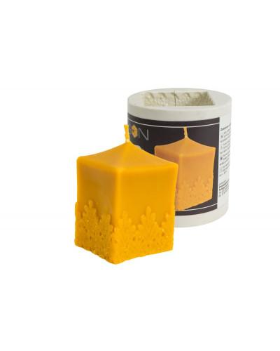 Форма силіконова для свічок - Куб з мереживом