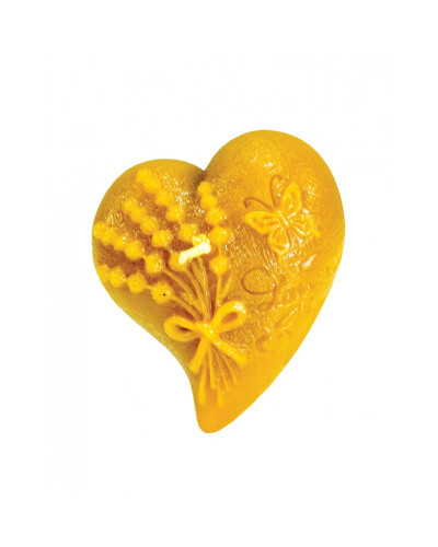 Форма силіконова для свічок - Серце з букетом лаванди