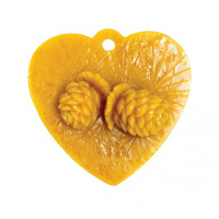 Форма силіконова для свічок - Серце з шишкою (підвіска)