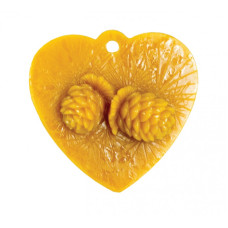 Форма силіконова для свічок - Серце з шишкою (підвіска)