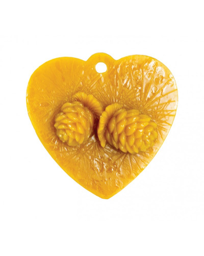 Форма силіконова для свічок - Серце з шишкою (підвіска)