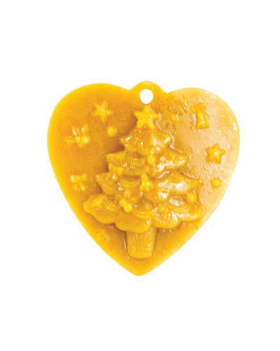 Форма силіконова для свічок - Серце з ялинкою (підвіска)