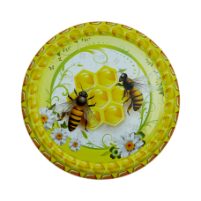 Кришка металева для меду (Твіст-82) Бджоли на стільнику
