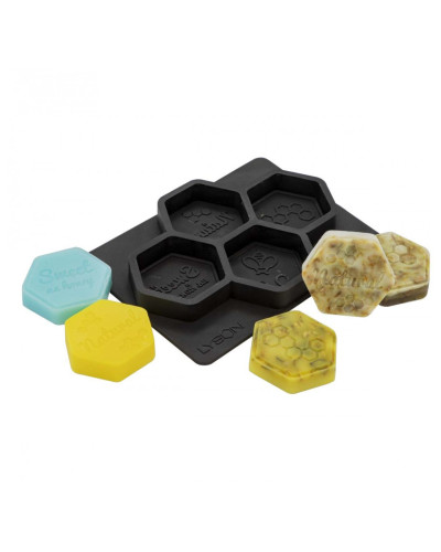 Форма силіконова для мила - шестикутник (4шт.) Форма силіконова для мила - шестикутник (4шт.)