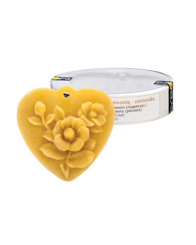 Форма силіконова для свічок - Серце з піонією (підвіска)