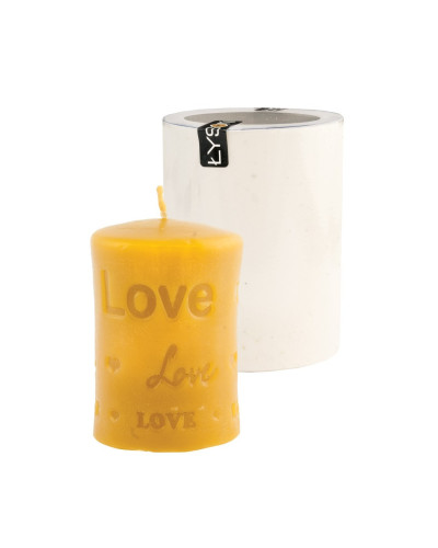 Форма силіконова для свічок - Ролик з написом LOVE