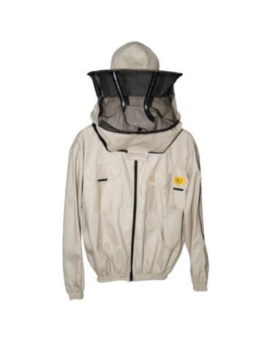 Куртка бджолярська з капелюхом і лицевою сіткою, на застібці-блискавка