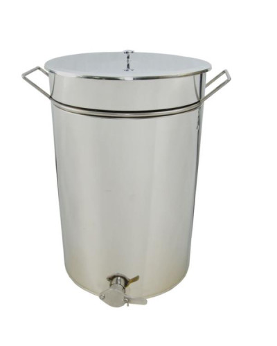 Відстійник нержав. 70 л з клапаном нержав. 5/4" (Ø 400, H 610) з захватами з ситом гориз. нержав.